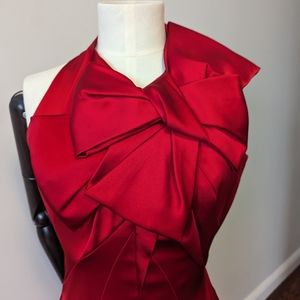 Size 2 Karen Millen silk satin red dress